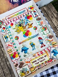 עוגות גן עם דף סוכר, קצפת ואלמנטים